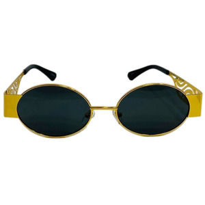 6046 | Black/Gold Oval Lens Sunglasses